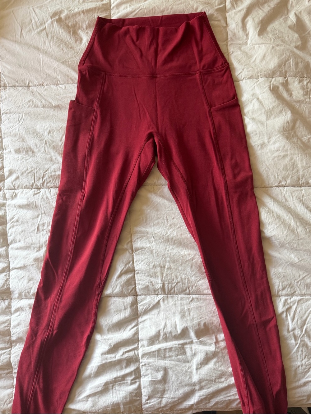 Curves and Combatboots Burgundy Leggings with Side Pockets
